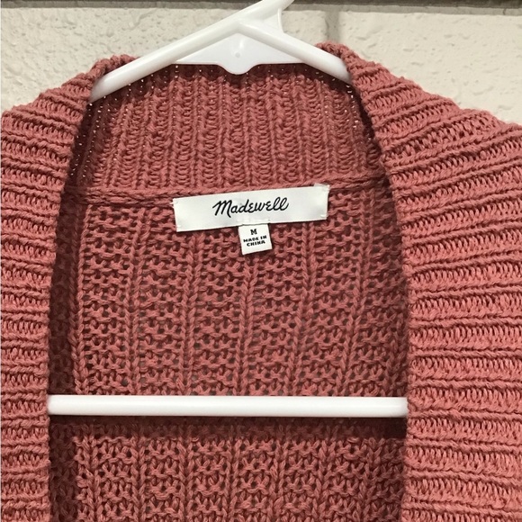 Madewell Bobble Cardigan Sweater Vintage Quartz Pink Textured Knit Women’s Sz M - Picture 3 of 9
